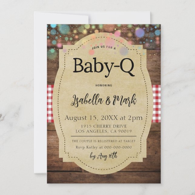 Invitación Baby-Q Barbecue Baby Shower (Anverso)