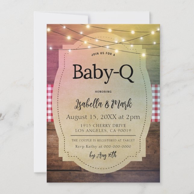 Invitación Baby-Q Barbecue Baby Shower (Anverso)