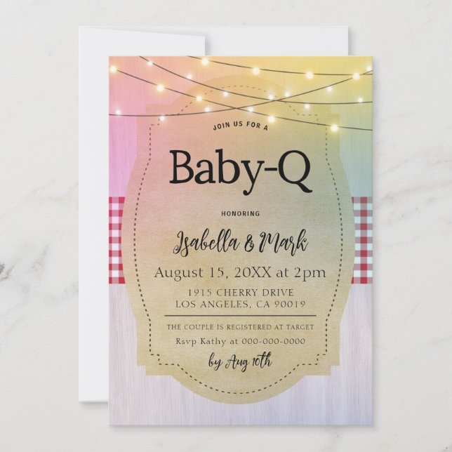 Invitación Baby-Q Barbecue Baby Shower (Anverso)