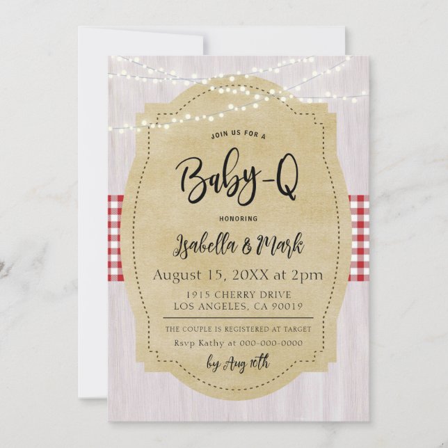 Invitación Baby-Q Barbecue Baby Shower (Anverso)