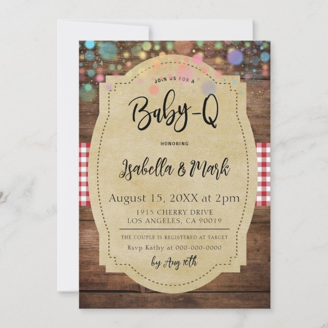 Invitación Baby-Q Barbecue Baby Shower (Anverso)