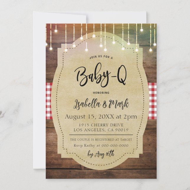 Invitación Baby-Q Barbecue Baby Shower (Anverso)
