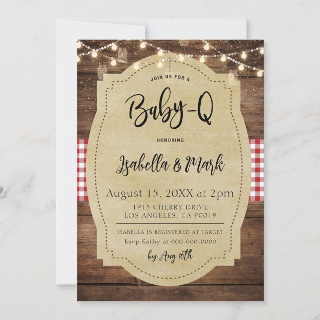 Invitación Baby-Q Barbecue Baby Shower (Anverso)