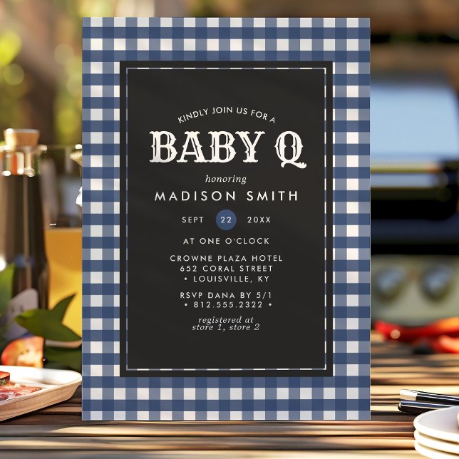 Invitación Baby Q Barbeque Blue Summer Country Baby Shower (Subido por el creador)