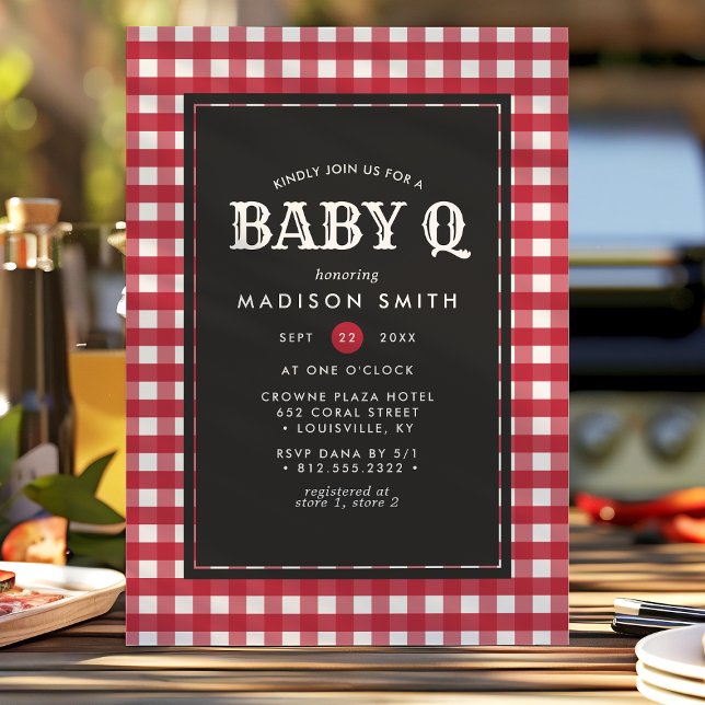 Invitación Baby Q Barbeque Red Summer Country Baby Shower (Subido por el creador)