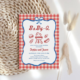 Invitación Baby Q BBQ en el jardín Baby Shower 4 de julio