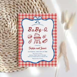 Invitación Baby Q BBQ en el patio para el 4 de julio Baby Sho