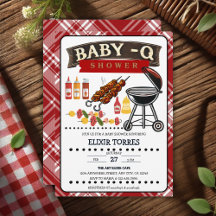 Baby-Q Checkered Red & Black Grill Baby Shower