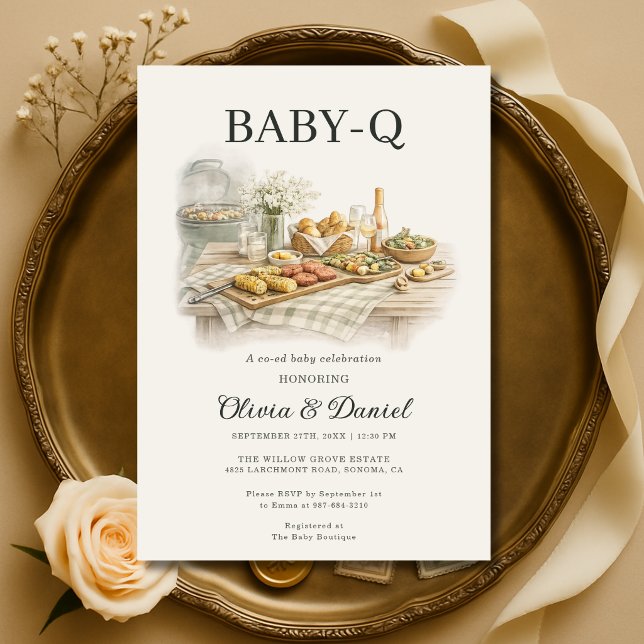 Invitación Baby-Q en el patio trasero Fiesta para bebé (Subido por el creador)