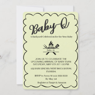 Invitación Baby-Q Fiesta de Bebé en el Jardín Barbacoa de B