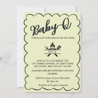Invitación Baby-Q Fiesta de Bebé en el Jardín   Barbacoa de B