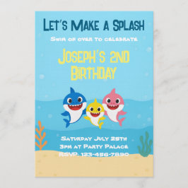 Invitación Baby Shark Birthday Invitation