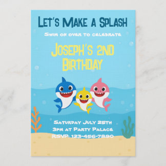 Invitación Baby Shark Birthday Invitation