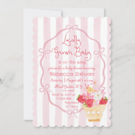 Invitación Baby Shimsical Strawberry Baby Shower