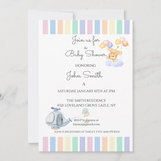 INVITACIÓN BABY SHOWER (Anverso)