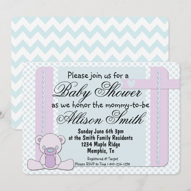Invitación Baby Shower (Anverso / Reverso)