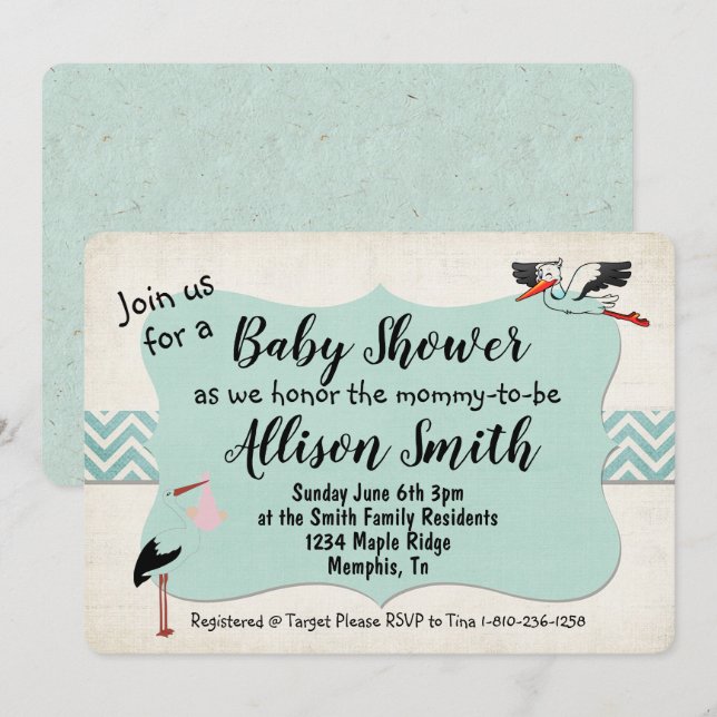 Invitación Baby Shower (Anverso / Reverso)