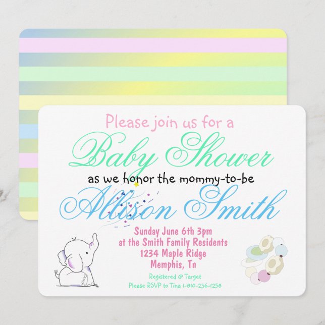Invitación Baby Shower (Anverso / Reverso)