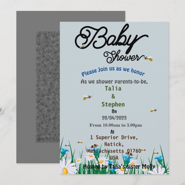 Invitación Baby Shower (Anverso / Reverso)