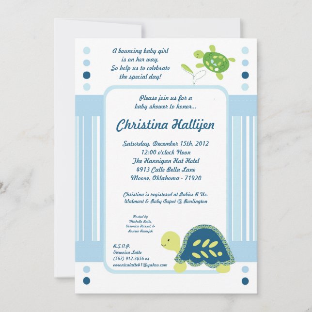 Invitación Baby Shower 5 x 7 para el océano de arr (Anverso)