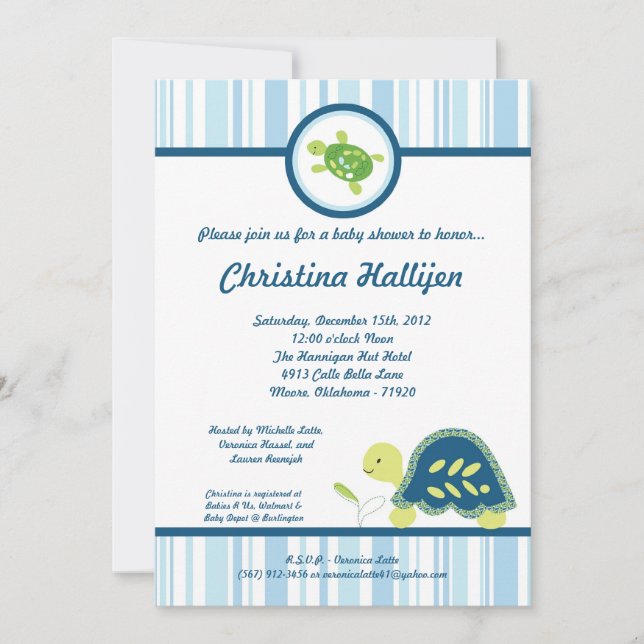 Invitación Baby Shower 5 x 7 para el océano de arr (Anverso)