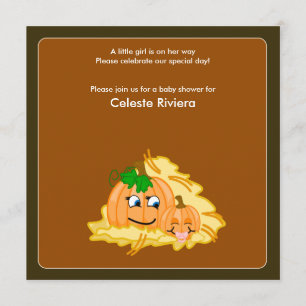 Invitación Baby Shower 5x5 para calabazas Hallowee