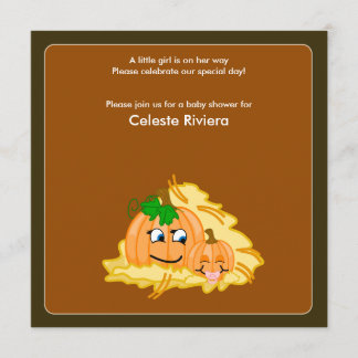 Invitación Baby Shower 5x5 para calabazas Hallowee