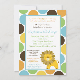Invitación Baby Shower 5x7 a la selva King Lion Sa