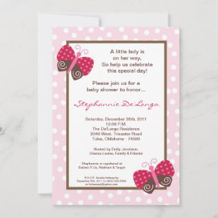Invitación Baby Shower 5x7 Berry Garden Lady Bug