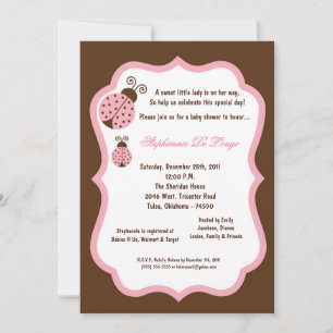 Invitación Baby Shower 5x7 de Brown Lady Bug