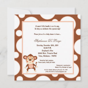 Invitación Baby Shower 5x7 Monkey Pok a Dot
