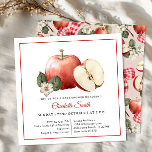 Invitación Baby Shower a Apple Gingham Bow Fall