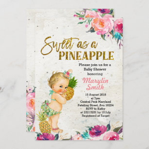 Invitación Baby Shower a Beach Pineapple