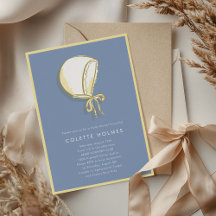Invitación Baby Shower a Blue Baby Bonnet