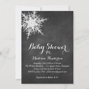 Invitación Baby Shower a Chalk con copo de nieve b