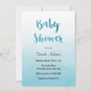 Invitación Baby Shower a color azul naranja
