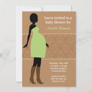 Invitación Baby Shower a Damasco moderno