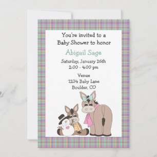 Invitación Baby Shower a donkey de invierno - neut
