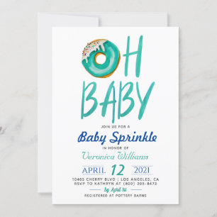 Invitación Baby Shower a donut Baby Sprinkle