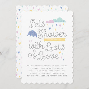 Invitación Baby Shower a ducha con amor - Azul