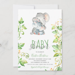 Invitación Baby Shower a Elephant Zoo Animal Unise