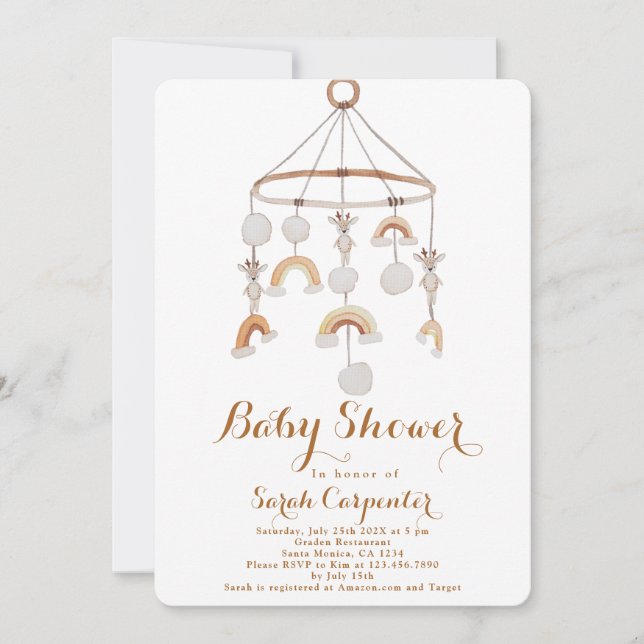 Invitación Baby Shower a enfermería neutral de gén (Anverso)