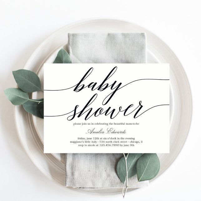 Invitación Baby Shower a guión moderno (Subido por el creador)