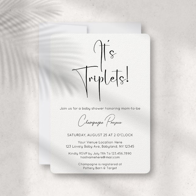 Invitación Baby Shower a guiones modernos de Tripl (Subido por el creador)
