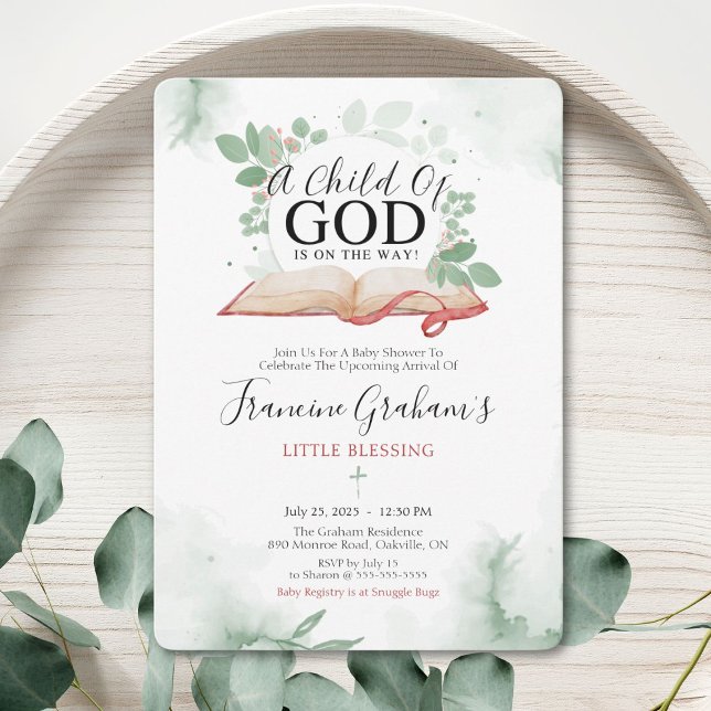 Invitación Baby Shower A Hijo De Dios (Honour God’s blessing with this elegant, faith-inspired baby shower invitation.)