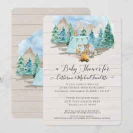 Invitación Baby Shower a la acuarela del oso de ci