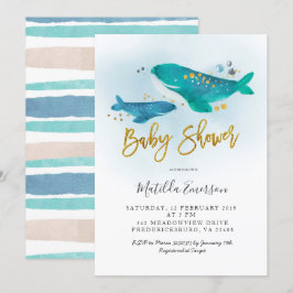Invitación Baby Shower a la ballena azul de la mar