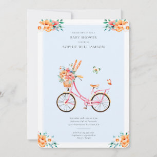 Invitación Baby Shower a la bicicleta vinícola ros