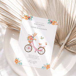 Invitación Baby Shower a la bicicleta vinícola ros