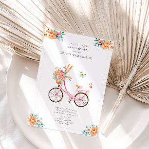 Invitación Baby Shower a la bicicleta vinícola ros
